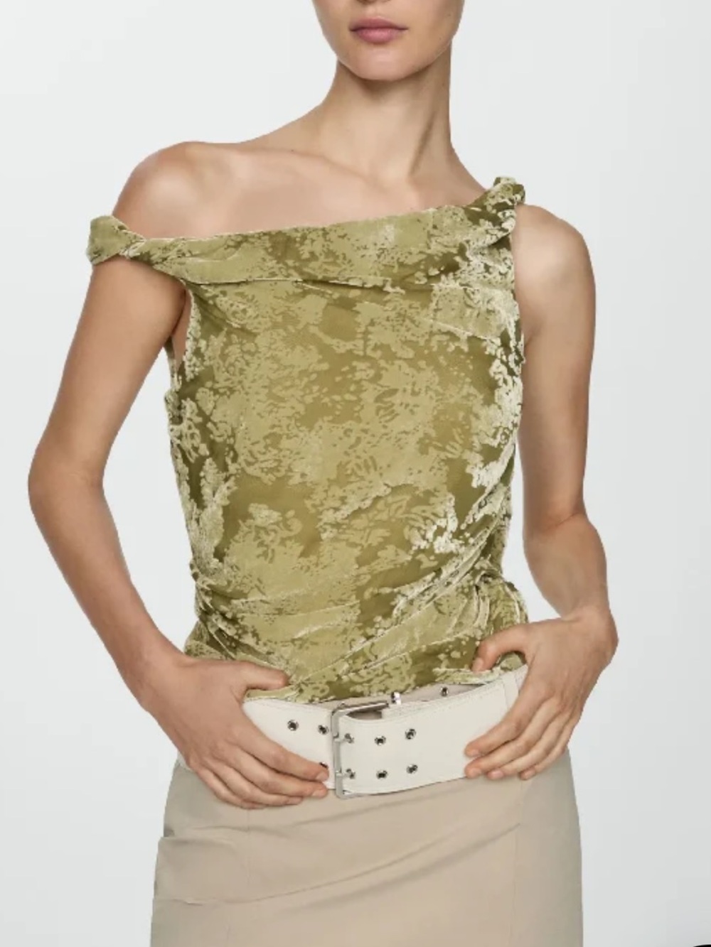 Mango Draped Top Velvet